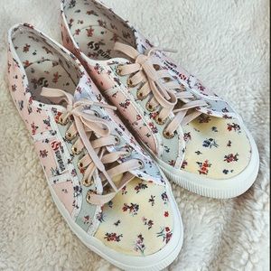 Superga Loveshack Fancy Flower Pink Floral Mix Print Lace-Up Sneakers